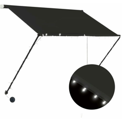 Tenda da Sole Retrattile con LED 150x150 cm Antracite - Grigio - Vidaxl características