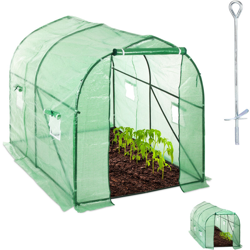 Relaxdays - Serra in Telo, Percorribile, con Finestra & Porta, Giardino, ad Incastro, a Tunnel, HLP 200x200x300 cm, Verde características