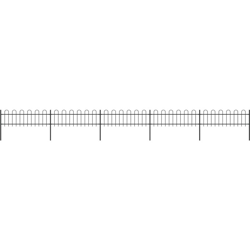 Recinzione da Giardino Punta Tonda 8,5x0,6 m Acciaio Nera - Nero - Youthup en oferta