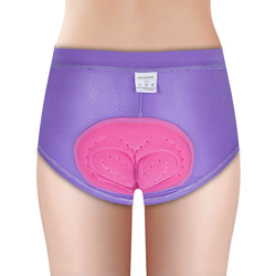 Intimo da ciclismo da donna Pantaloncini intimo da ciclismo con imbottitura in gel 3D in mesh traspirante MTB,modello: L Viola en oferta