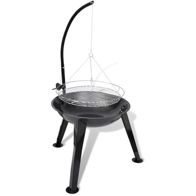 Stand per Barbecue a Carbonella Rotondo - Nero - Vidaxl