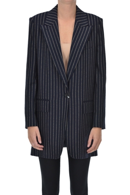 Pinstriped wool blazer