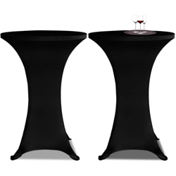 vidaXL Copritavolo in Tessuto Elasticizzato 2 pezzi Ø 60 cm Nero - Nero en oferta