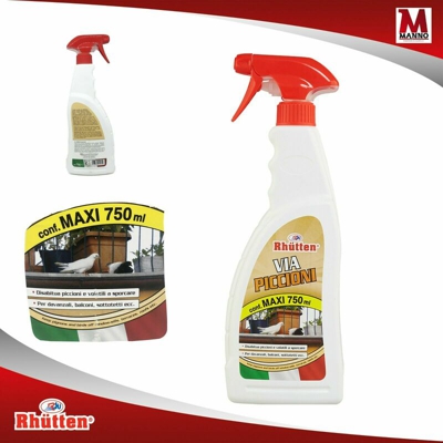 Spray Repellente Disabituante Dissuasore VIA PICCIONI uccelli Volatili 750 ML - Rhutten