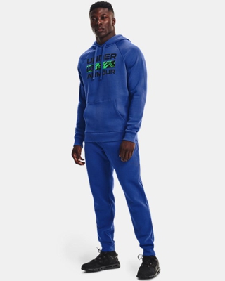 Felpa con cappuccio UA Rival Fleece Signature Box da uomo
