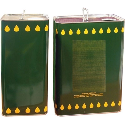 Contenitore tanica recipiente olio in latta lamiera da lt 5 completo di tappo