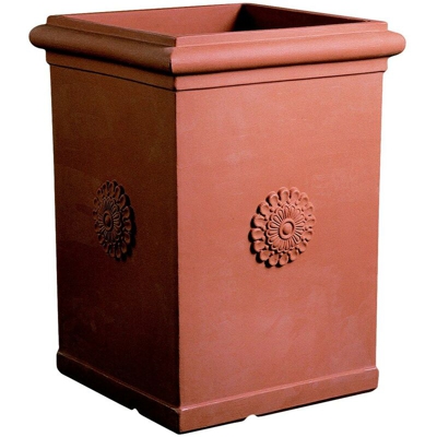 Pilone alto Resina con Rosone 50 cm. Terracotta