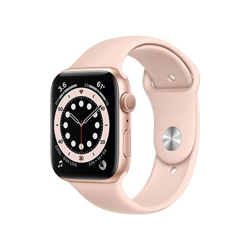 Watch 6 44mm Impermeabile 5ATM GPS WiFi / Bluetooth con Cassa in alluminio Oro e Cinturino Sport Regular Rosa sabbia en oferta