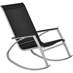 Sedia a Dondolo da Giardino, Impermeabile e Antiruggine, Nera - Outsunny precio