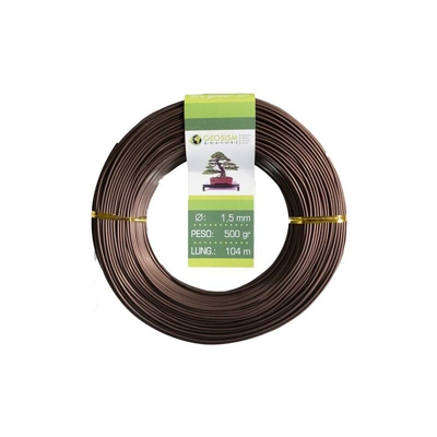 Filo di alluminio ramato (alluminio-ramato) Geotools 1,5 mm per bonsai, 500 gr, 104 m