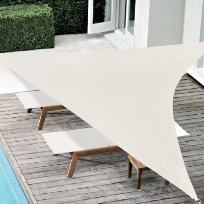 [en.casa] - Tenda a Vela Parasole Oscurante Protezione Raggi UV e Vento Impermeabile Triangolare 3m x 3m x 3m Color Sabbia