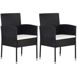 Sedie da Giardino 2 pz in Polyrattan Nere características