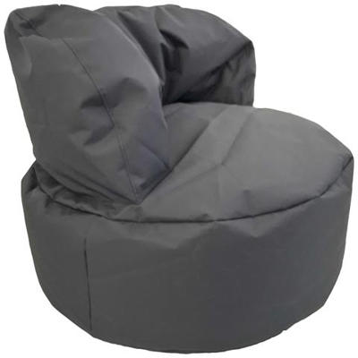 Poltrona A Sacco Pouf Bomber In Tessuto Poliestere Imbottita Grigio