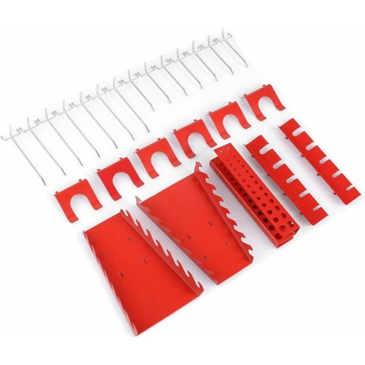 Set di Utensili da Parete di 25 Ganci Metallici da Officina, Garage, Portautensili, Gancio a Muro Forato, Set di Ganci di Fissaggio per Supporto