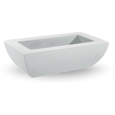 Fioriera rettangolare in resina 'Genesis' 70 cm. Bianco