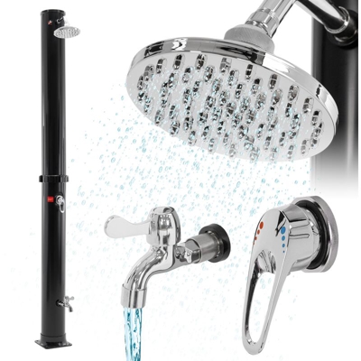 Ecd Germany - Doccia solare per esterno con serbatoio in PVC di 35 litri da giardino e piscina