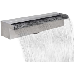 Fontana a Cascata per Giardino Rettangolare Acciaio Inox 45 cm - Youthup en oferta
