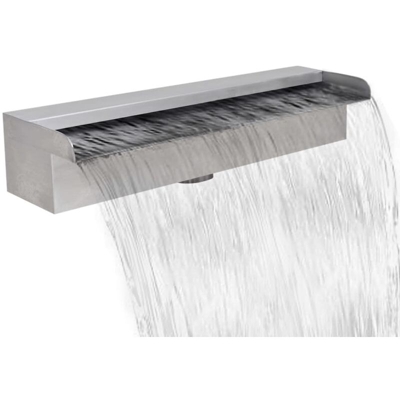 Fontana a Cascata per Giardino Rettangolare Acciaio Inox 45 cm - Youthup