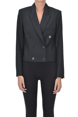 Cropped double-breasted blazer