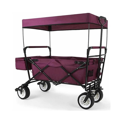 Carrello pieghevole da giardino/da spiaggia Viola con tettuccio apribile JW-76CP - Fuxtec