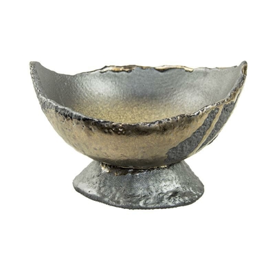 Vaso per bonsai Giapponese Morrisan ovale in gres smaltato viola-grigio antracite 13,5x11,5x4-5 cm - B14-15