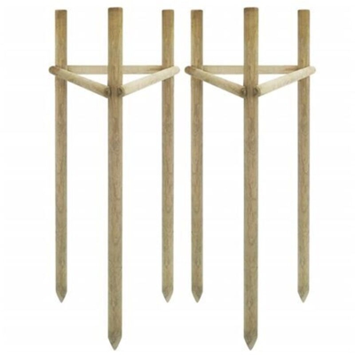 Picchetti per Albero 2 pz in Pino Impregnato 50x45x170 cm - Marrone - Vidaxl