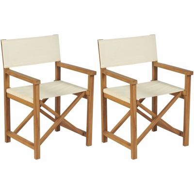 YOUTHUP Sedie da Regista 2 pz Pieghevoli in Legno Massello di Teak - Marrone
