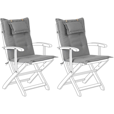 Beliani - Set di 2 cuscini per sedia da esterno grigio MAUI