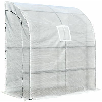 Serra da Balcone in Polietilene Bianca con Struttura in Acciaio 200 x 100 x 215cm - Outsunny
