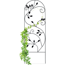Grigliato da Giardino con Uccellini, in Metallo, per Piante Rampicanti, 120x40 cm, Colore Nero precio