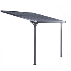 Gazebo Pergola a Parete Elliot - 9,5 m² 314x300x225/270 cm Alluminio e Policarbonato - Gardiun en oferta