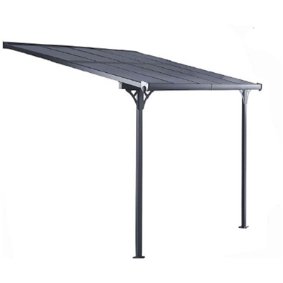 Gazebo Pergola a Parete Elliot - 9,5 m² 314x300x225/270 cm Alluminio e Policarbonato - Gardiun
