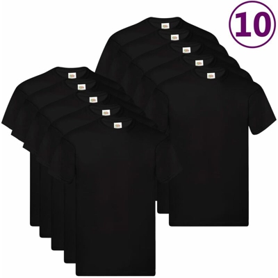 Magliette Originali 10 pz Nere 3XL in Cotone - Nero - Fruit Of The Loom