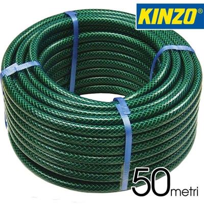 Tubo Da Giardino Rinforzato 50 Metri Verde Classico 3 Strati Bobina Irrigazione