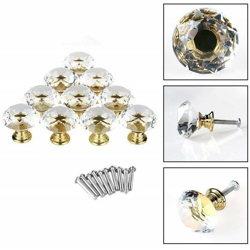 Set 2Pz Pomello Cristallo Oro 25X30Mm Maniglia In Plastica Mobili Cassetto Viti en oferta