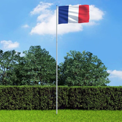 Bandiera della Francia con Pennone in Alluminio 6 m - Multicolore - Youthup en oferta