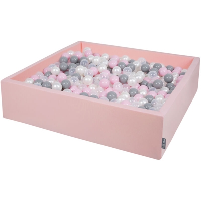 120X30cm/600 Palline ? 7CM Quadrato Piscina Di Palline Colorate Per Bambini Fabbricato In EU, Rosa:Perla/Grigio/Trasparente/Rosa Chiaro