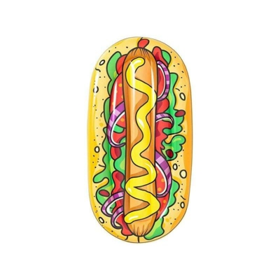 Materassino Isola Gonfiabile Stampa Hot Dog Pvc Mare Piscina 190 X 109 Cm