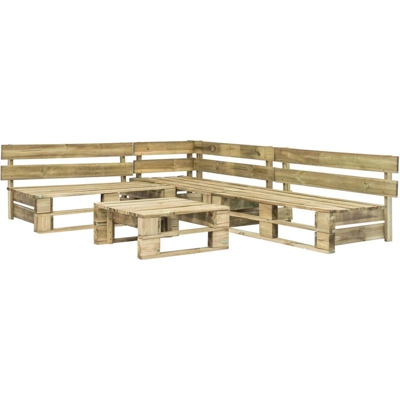 Set Divani da Giardino con Pallet 4 pz in Legno