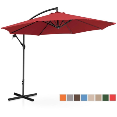 Ombrellone Decentrato Da Giardino A Braccio Ombrello Da Terrazzo Bordeaux 300 Cm