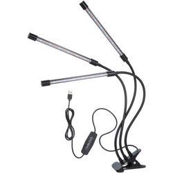 DC5V 27W LED a 3 teste con luce progressiva a collo d'oca regolabile a 360 ¡ã Lampadine a luce rossa e blu Caricatore a carica USB Lampada a carica características