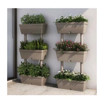 Kit 3 Pezzi FIORIERA DA GIARDINO Colore TORTORA 50X17X100H cm