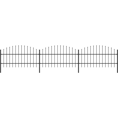 Recinzione Giardino Punta a Lancia (0,5-0,75)x5,1m Acciaio Nera - Nero - Youthup