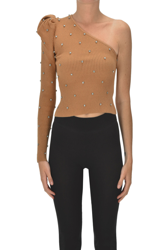 Embellished one shoulder top precio