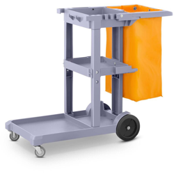 Carrello Multiuso Per Pulizie Con Sacco Per Biancheria Plastica Blu E Giallo precio