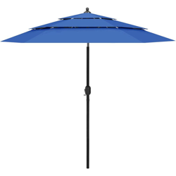Ombrellone a 3 Livelli con Palo in Alluminio Azzurro 2,5 m - Vidaxl características