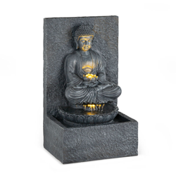 Nirvana Fontana da Giardino LED 36 x 65 x 29 cm Poliresina grigio en oferta