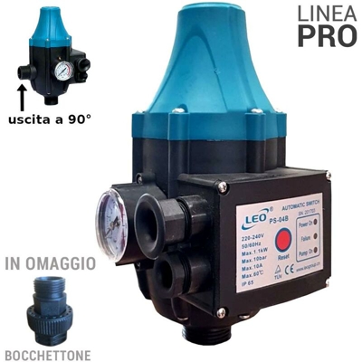Leo - Da 1,2 A 3 Bar Pressostato Regolabile - Press Control Regolatore Pressione Acqua
