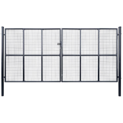 Cancello per Giardino in Acciaio Zincato Grigio 400x200 cm - Grigio - Youthup en oferta