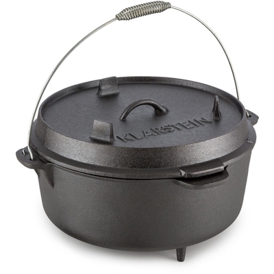 Klarstein - Hotrod 145 Dutch Oven Pentola BBQ 12 quarti / 11,4 litri Ghisa Nero